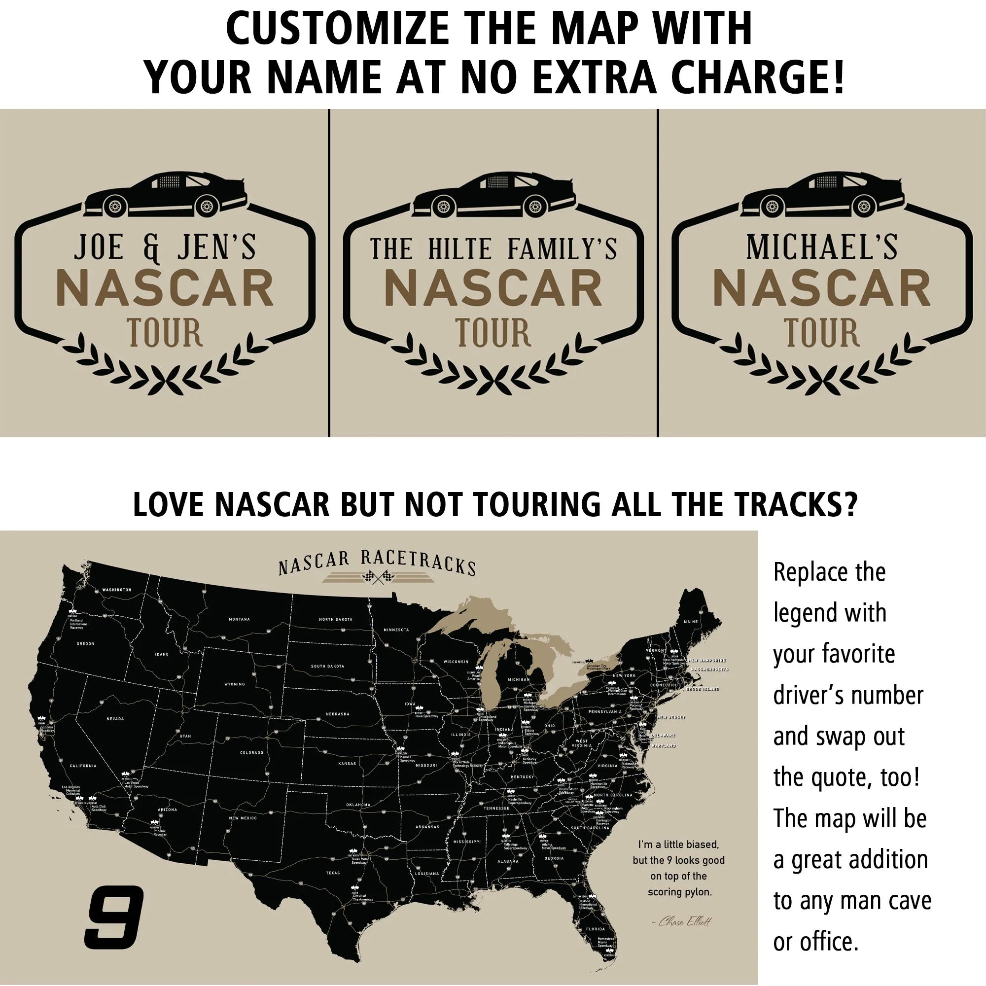 NASCAR Racetrack Tour Map