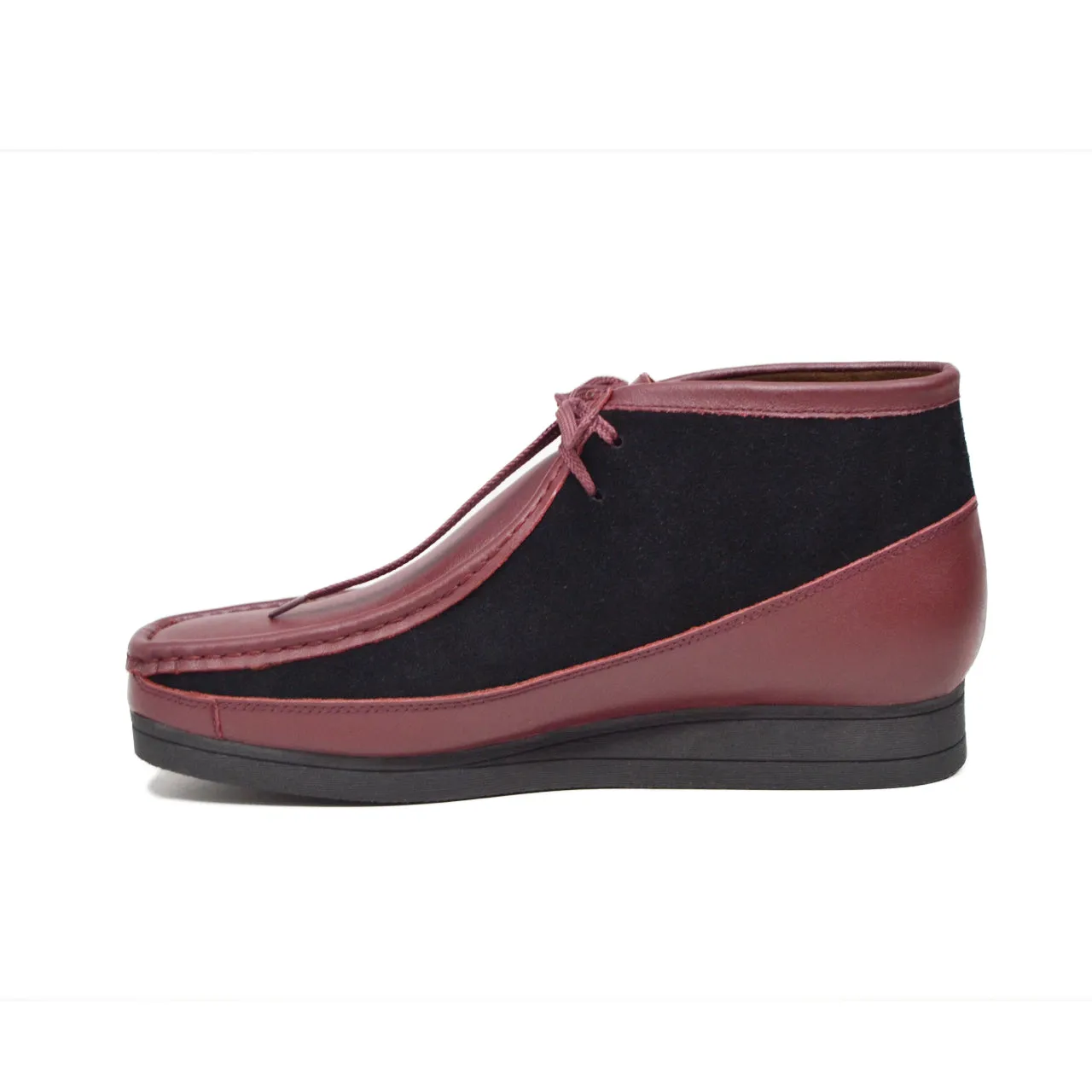 New Castle Burgundy and Black Suede - Stylish and Versatile Mens Casual Shoe