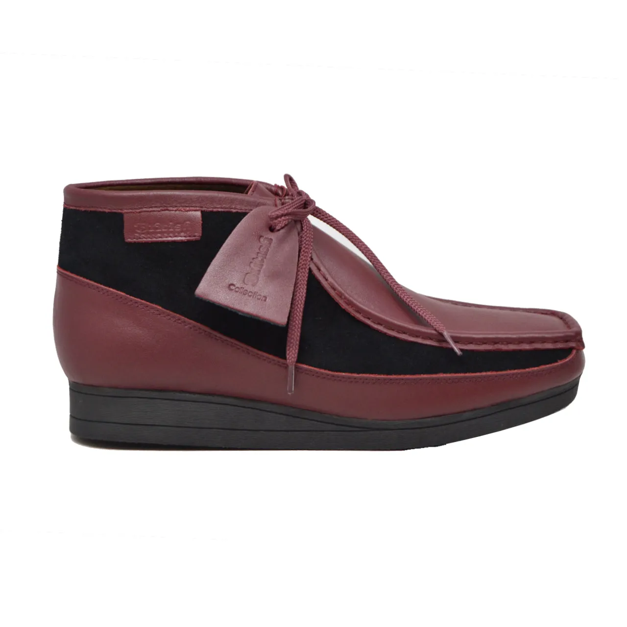 New Castle Burgundy and Black Suede - Stylish and Versatile Mens Casual Shoe