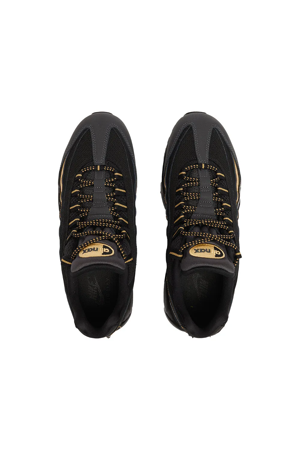 Nike Air Max 95 Premium Sneakers - Black with Metallic Gold Accents