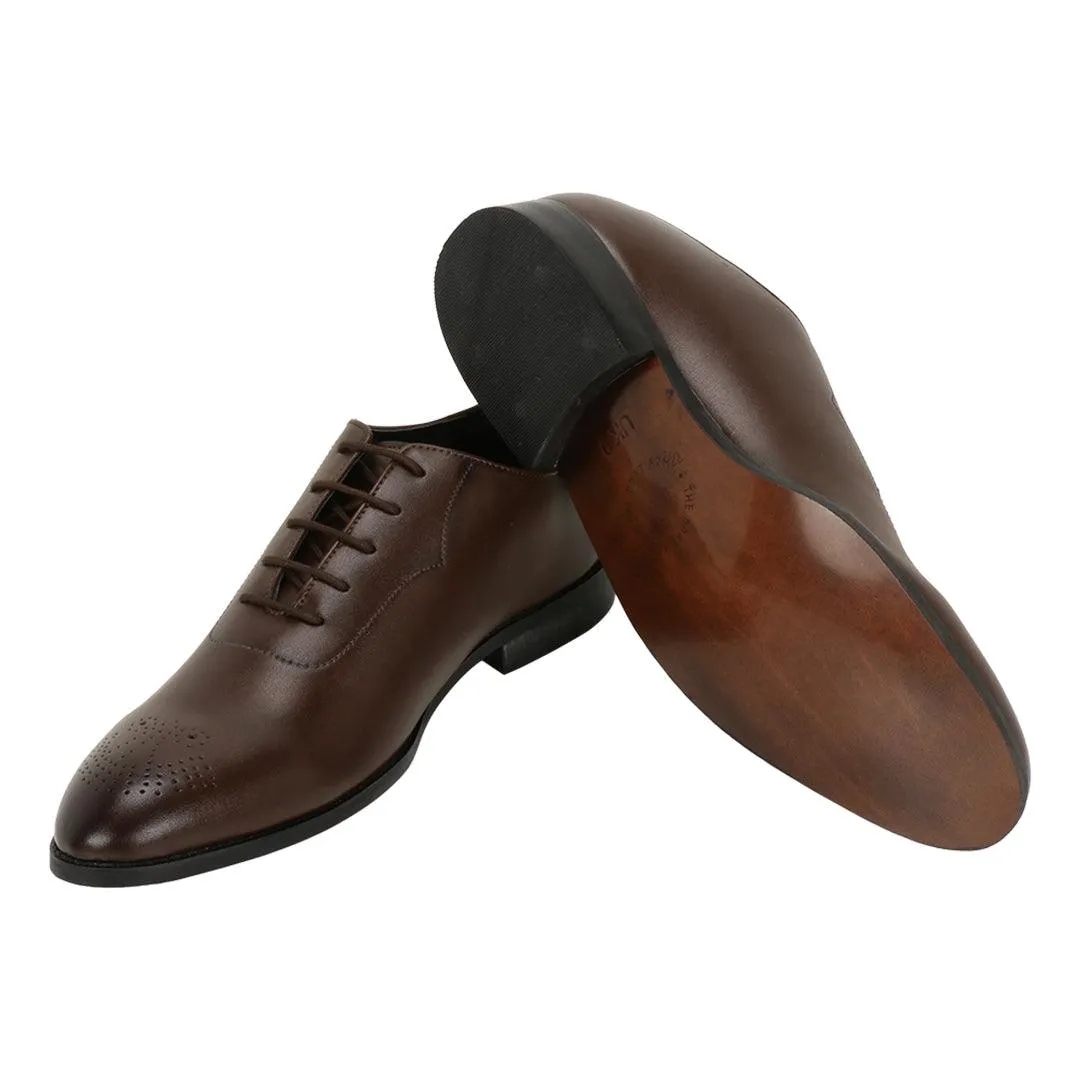 Novara Brown Medallion-Toe  Oxfords