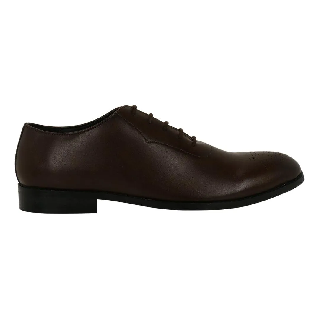 Novara Brown Medallion-Toe  Oxfords