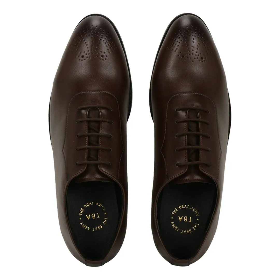 Novara Brown Medallion-Toe  Oxfords