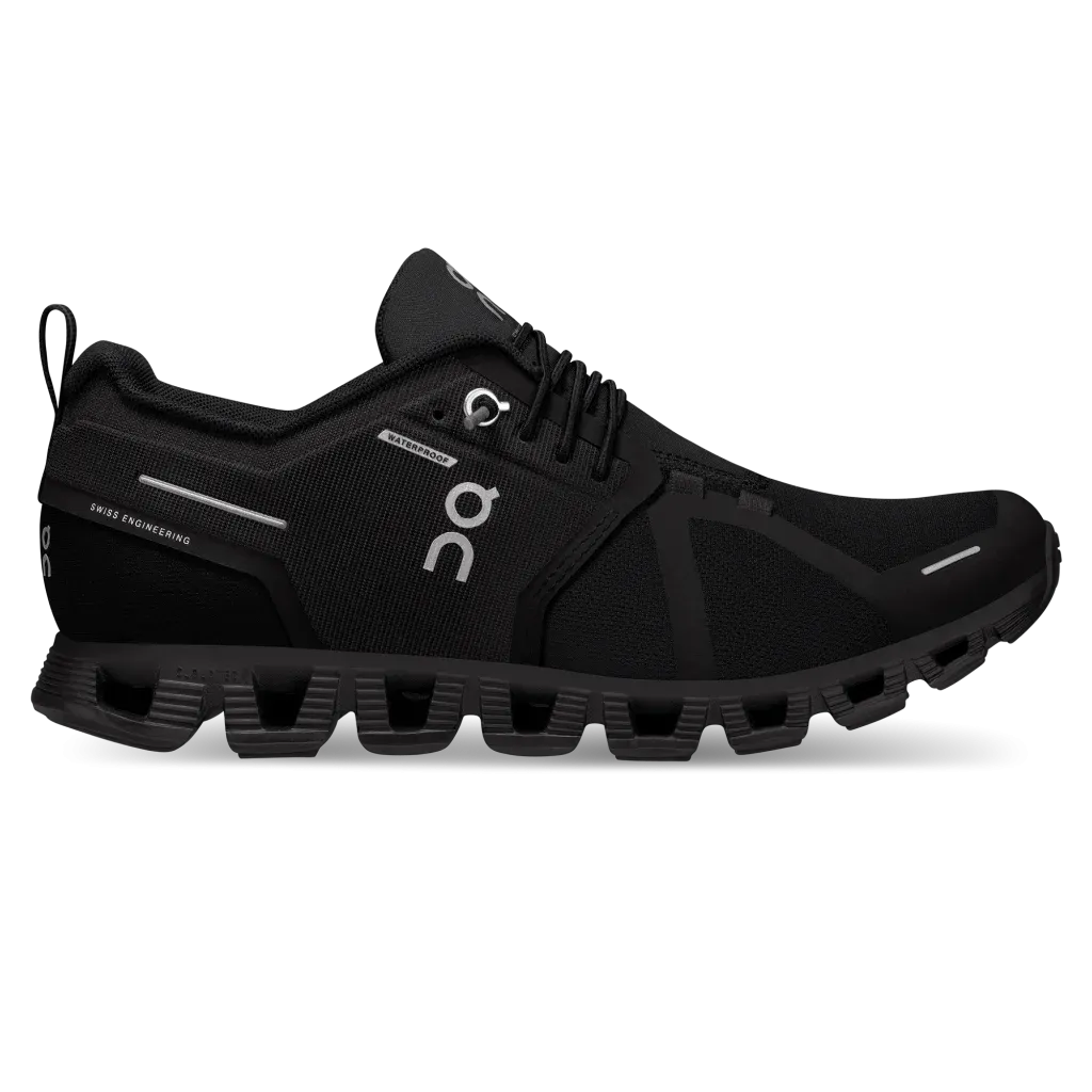 Womens On Running Cloud 5 Waterproof Shoes - Black