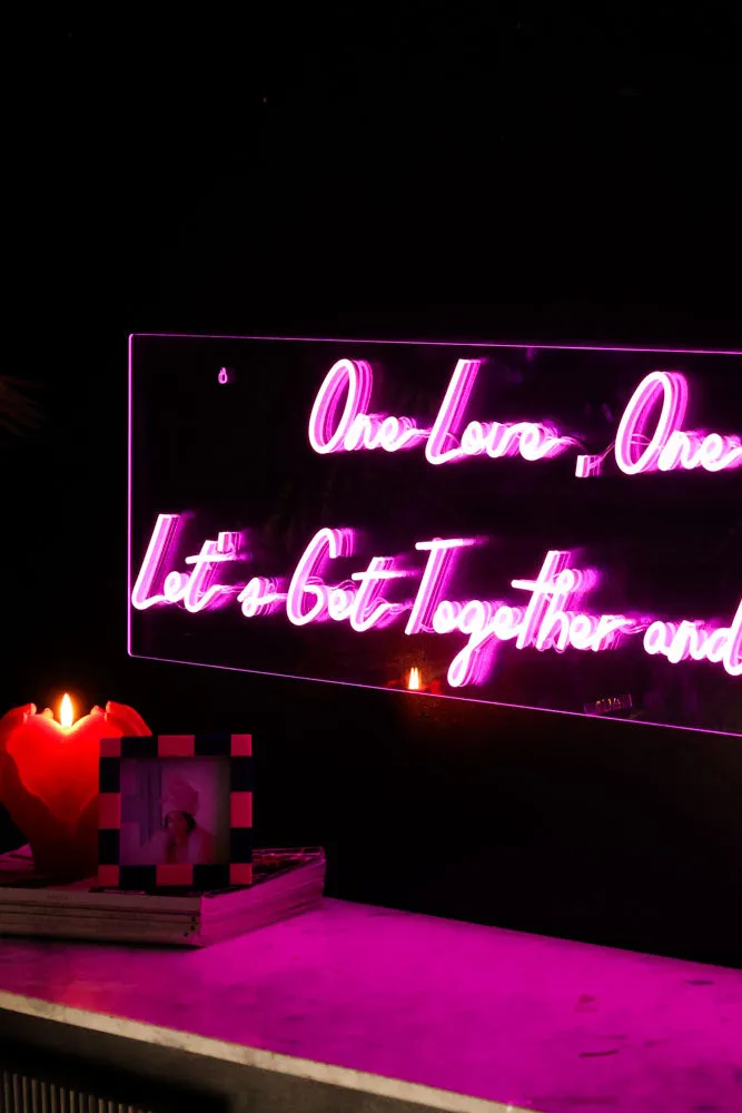 One Love One Heart Neon Wall Light