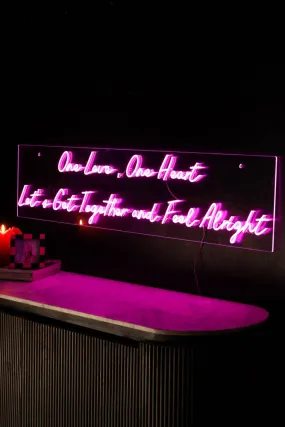 One Love One Heart Neon Wall Light