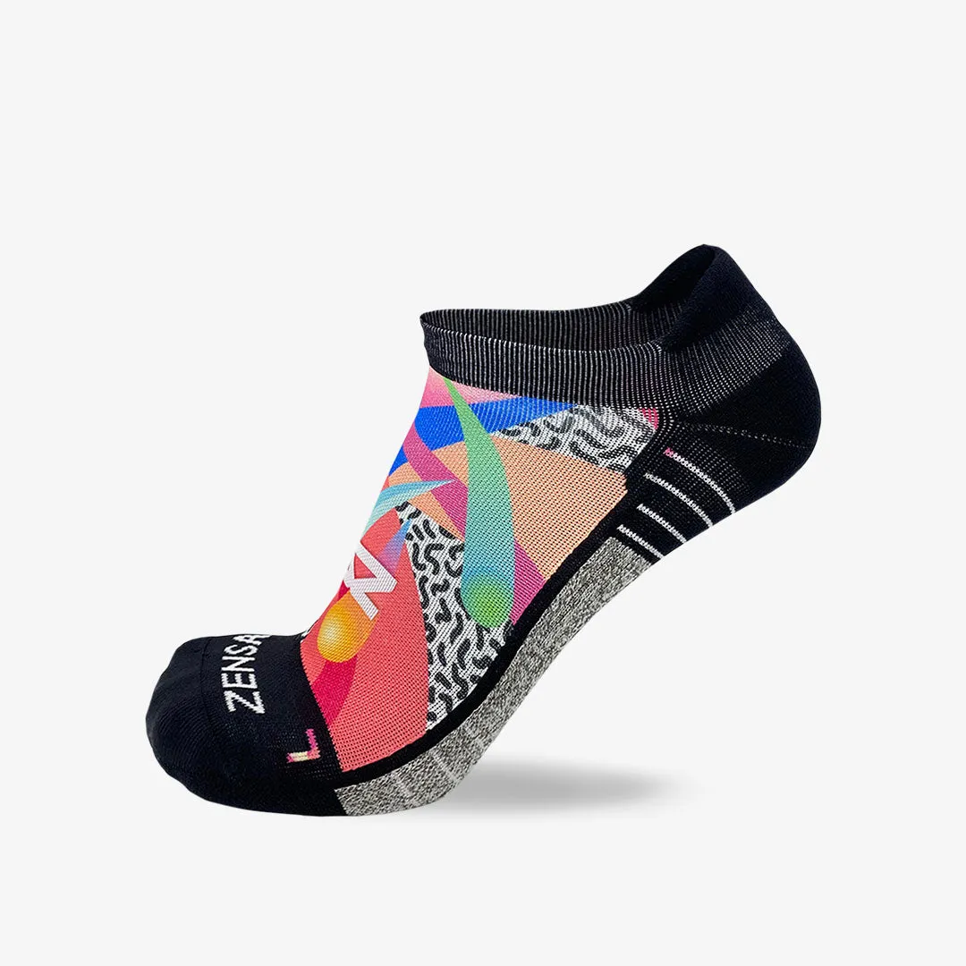 Retro Shapes Running Socks (No Show)