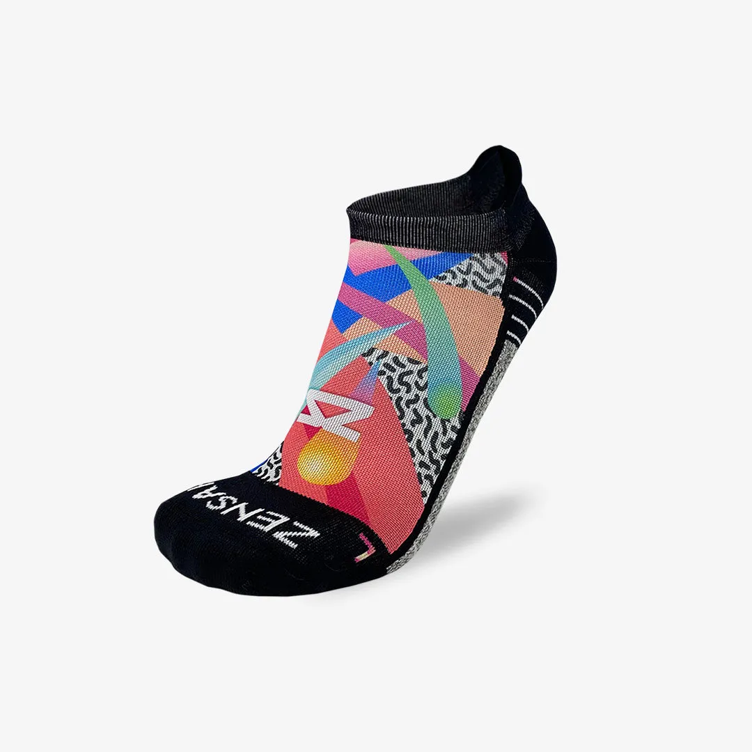 Retro Shapes Running Socks (No Show)