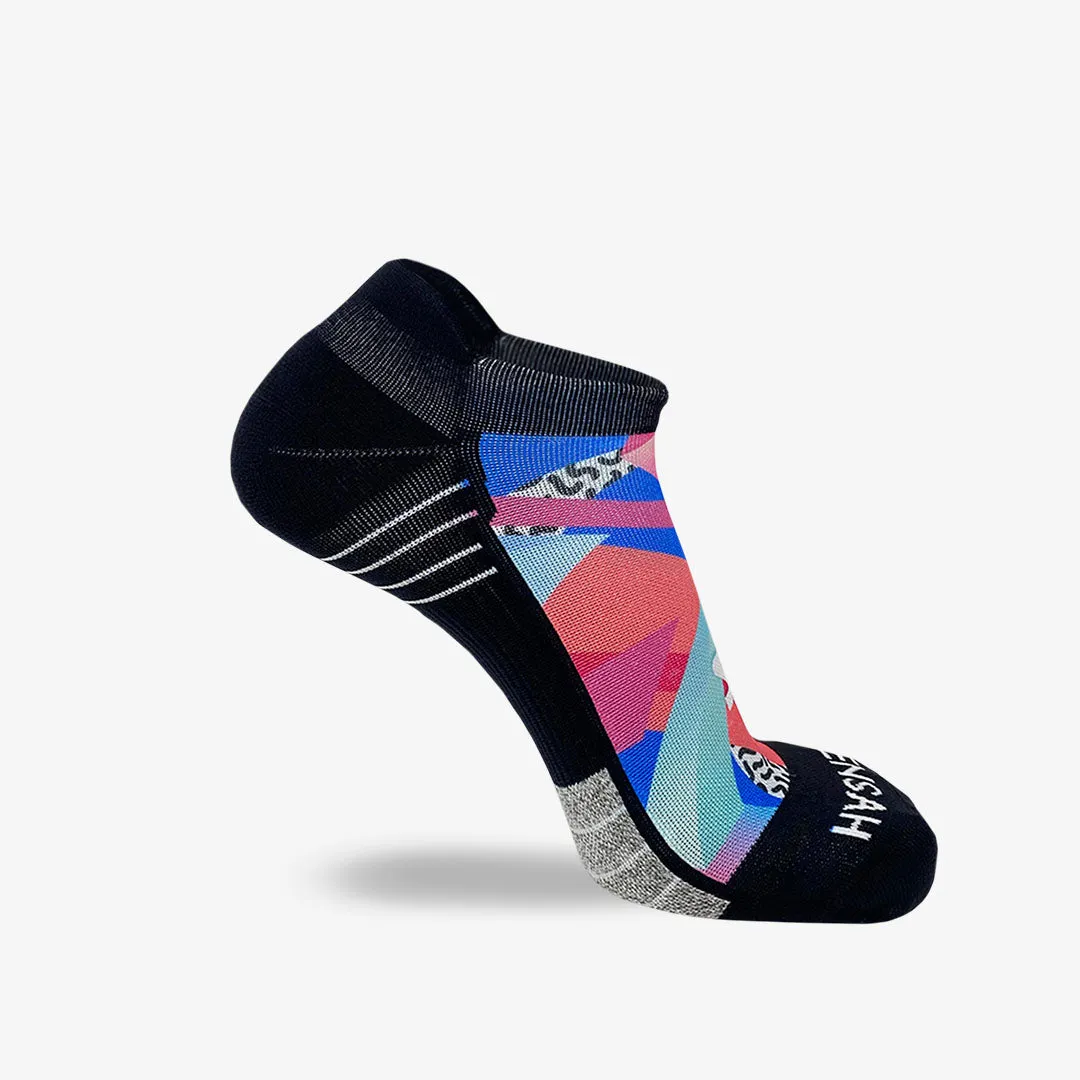 Retro Shapes Running Socks (No Show)