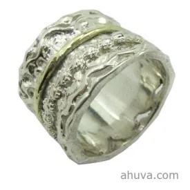 Spinning Fashionable Two Tone Ring