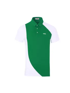 SVG Men's Green and White Color Block Moisture-Wicking T-Shirt