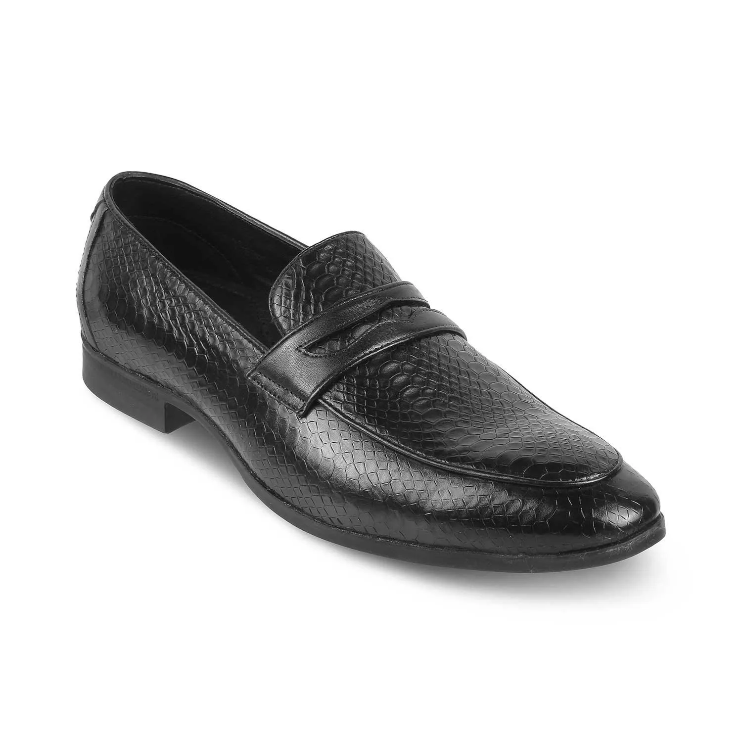 The Rosnake Black Men's Leather Loafers Tresmode