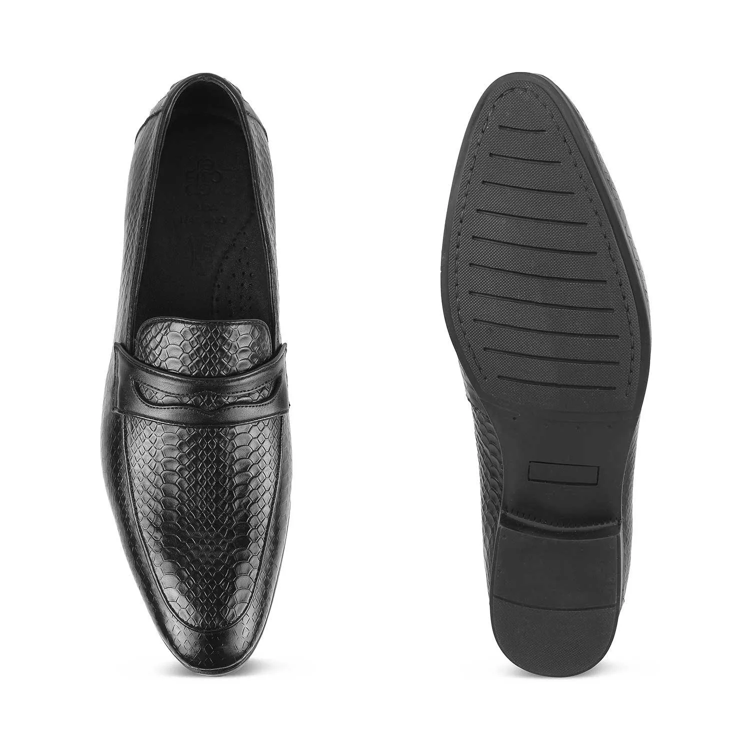 The Rosnake Black Men's Leather Loafers Tresmode